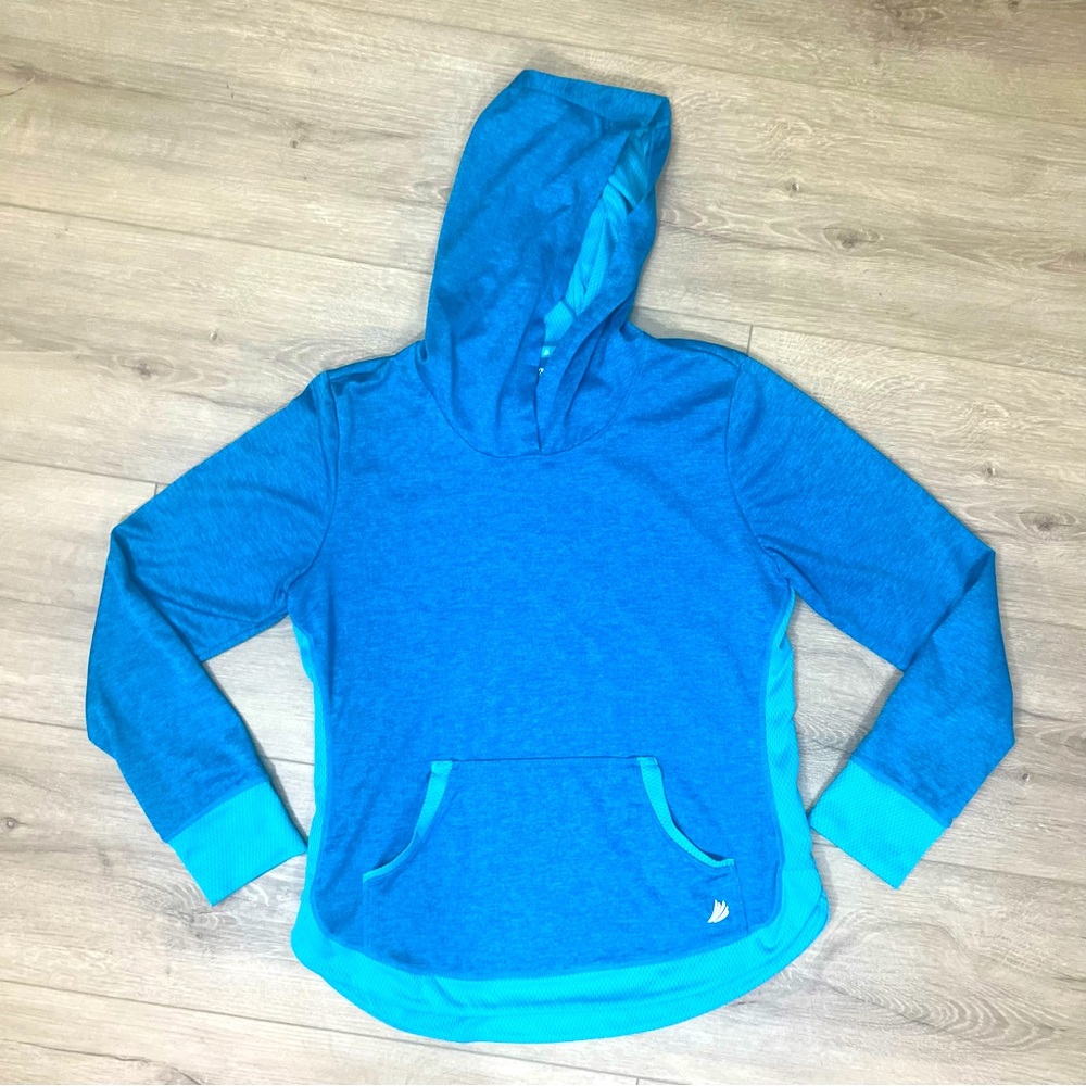 Free2B By Free Country Teal Long Sleeve Pullover Hoodie Size Medium